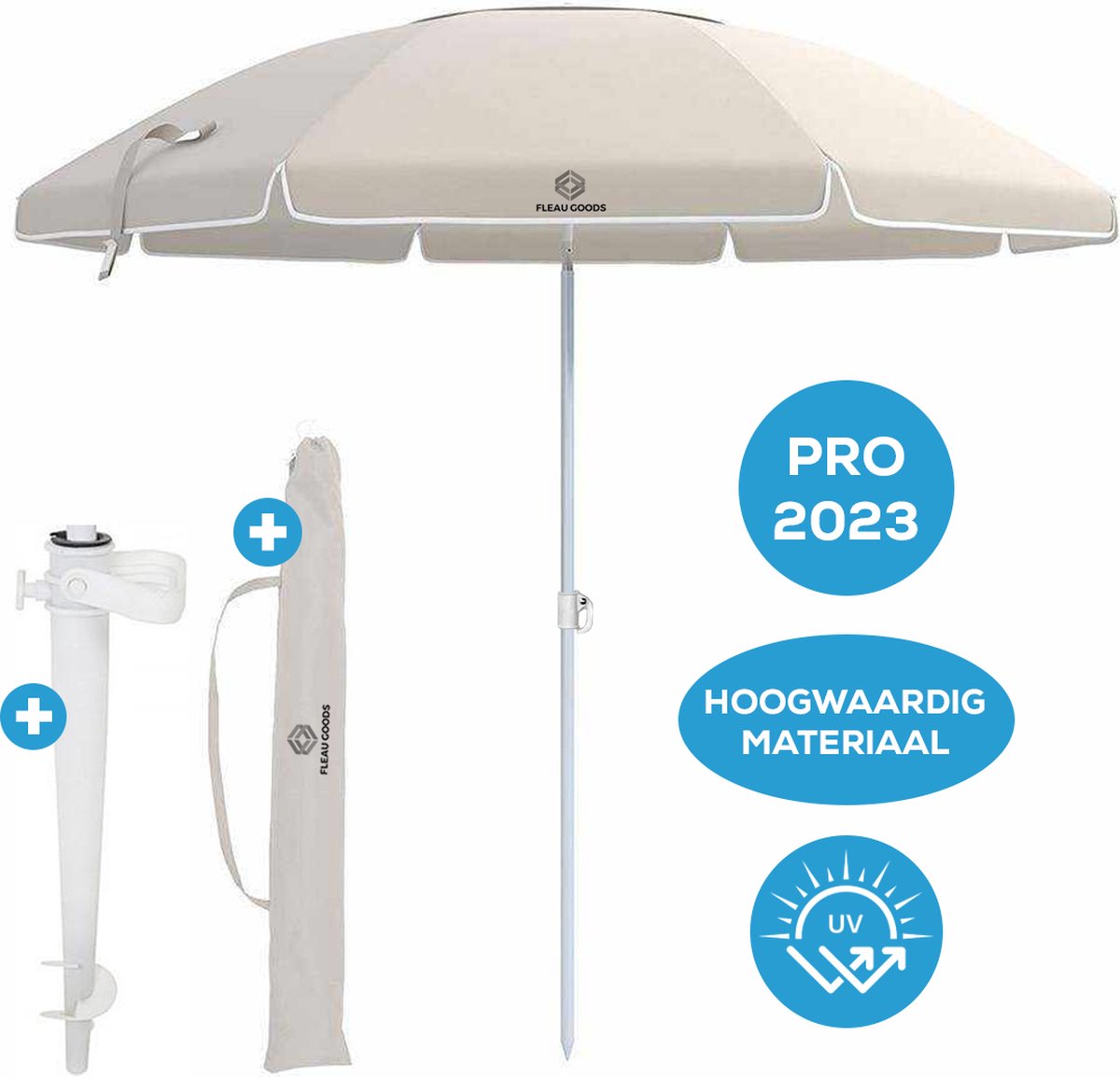 Isotoner Strandparasol, zeer sterk, bescherming tegen wind en uv, upf 50