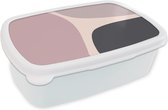 Broodtrommel Wit - Lunchbox - Brooddoos - Pastel - Design - Minimalisme - 18x12x6 cm - Volwassenen