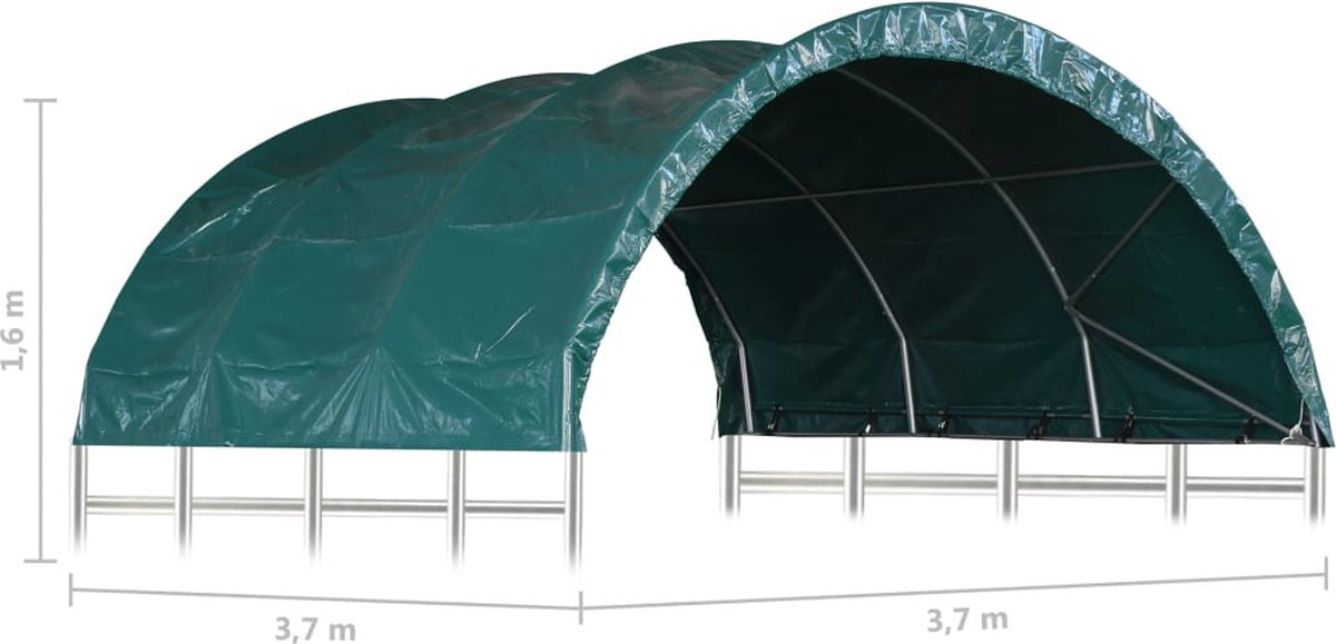 vidaXL Tente pour bovins 3,7 x 3,7 m PVC Vert | bol.com
