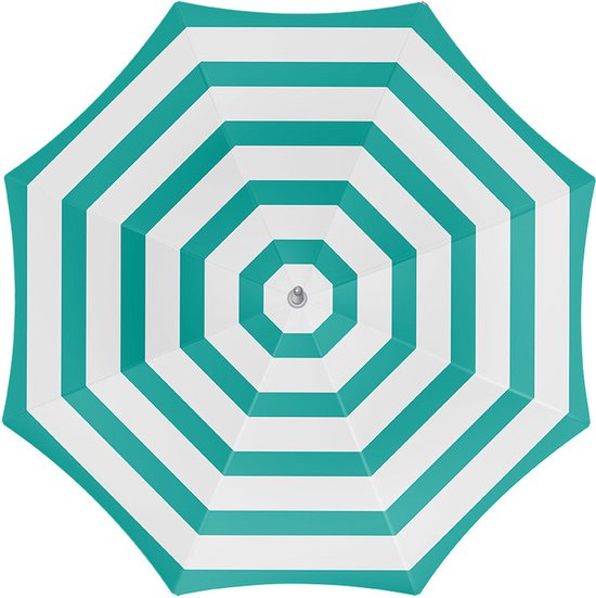 Groen-witte gestreepte parasol – D180 cm – UV-bescherming – draagtas