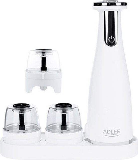 Adler AD 4449w Elektrische Zout- en Pepermolen - Set - 3 molens - USB -wit - 