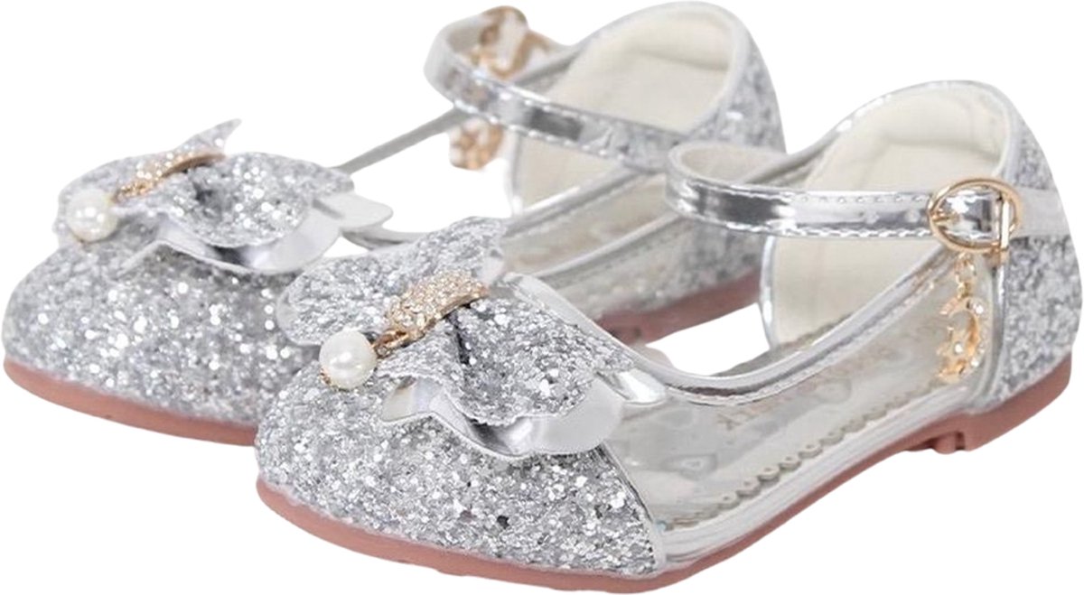 Het Betere Merk prinsessen schoenen - toverstaf meisje + tiara - kroon - maat 31 - zilveren prinsessen schoenen plastic