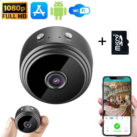 Mini Camera Espion, 1080P Caméra de Surveillance sans Fil avec  Enregistrement Camera Surveillance WiFi Longue Batteries Micro Camera  Cachée avec