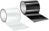 Fix Tape, Ruban de montage étanche - Pack de 2 - 2x 10x150 cm Ruban de bricolage - Transparent/noir - Ruban de réparation - Flextape - Ruban adhésif pour les travaux de bricolage