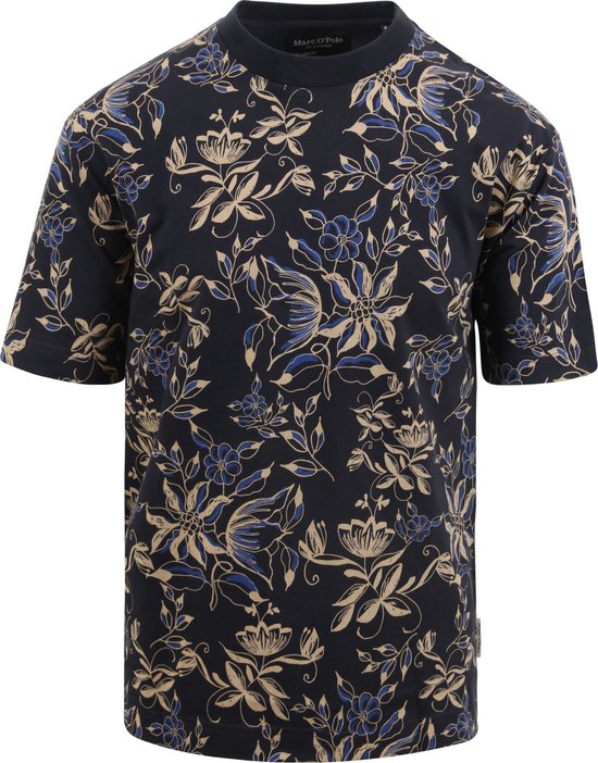 Marc O'Polo - T-Shirt Fleurs Navy - Taille L - Coupe regular