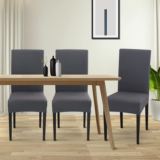 Stoelhoezen, set van 6 stuks, stretch moderne stoelhoezen voor  eetkamerstoelen,... | bol.com