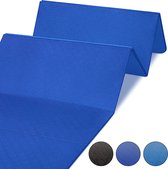 Gymnastiekmat opvouwbaar incl. workout PVC vrij 180 x 60 x 1,5 cm blauw of zwart | opvouwbare yogamat trainingsmat pilatesmat fitnessmat vloermat