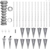 vidaXL - Gaashek - met - palen - 25x1,25 - m - gegalvaniseerd - staal