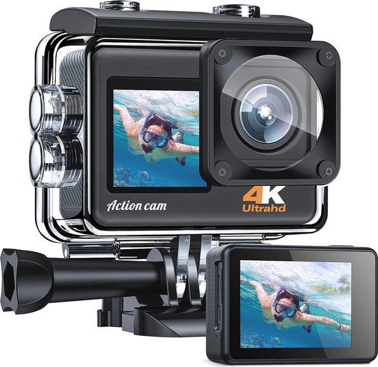 Caméra d'action 4K Ultra HD, étanche, WiFi