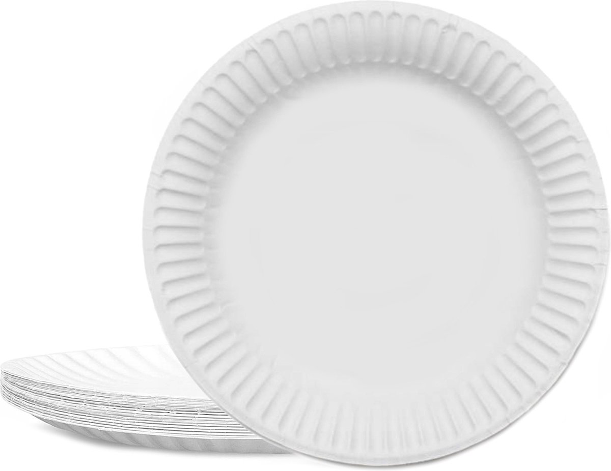 Assiette jetable en carton 18 cm blanche - carton de 1000 unités