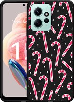 Cazy Hoesje Zwart geschikt voor Xiaomi Redmi Note 12 4G Snoepstokken