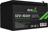 EcoLine - AGM 12V 10AH - 10000mAh VRLA Batterij - 151 x 98 x 98 - Deep Cycle Accu.