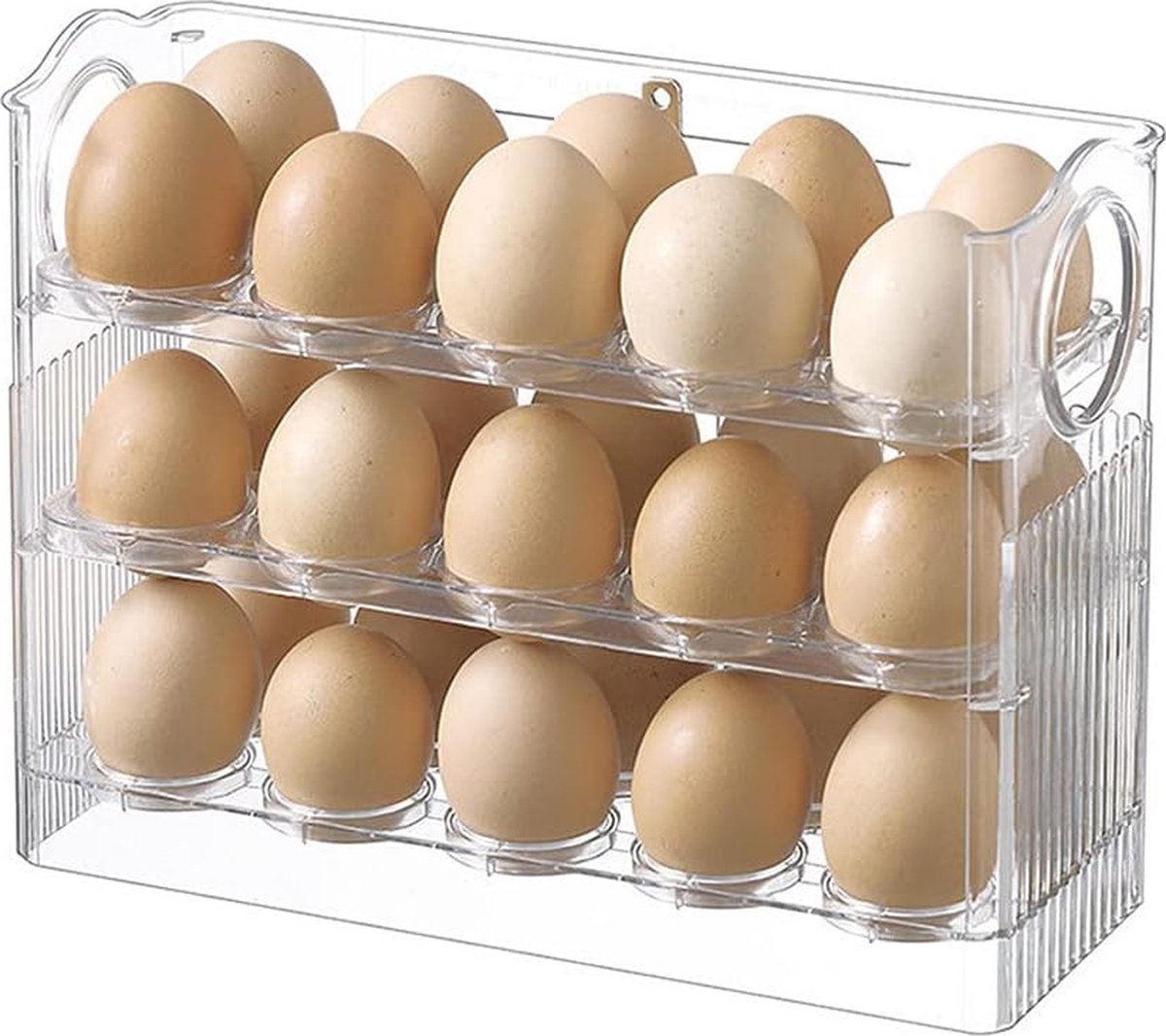 Eierhouder koelkast eiertray, koelkast organisator, automatisch