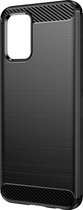 Geschikt voor Nokia G22 Versterkt Soft Case met geborsteld effect zwart