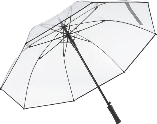 Foto: Fare pure 2333 transparante doorzichtige xl paraplu zwart 120 centimeter doorschijnend windproof windvast stormvast stormparaplu