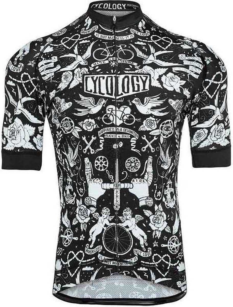 Cycology Velo Tattoo Korte Mouw Wielertrui Zwart M Man