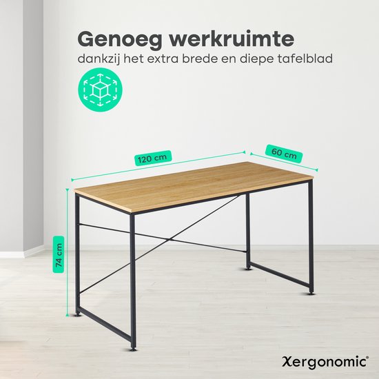 Bureau - computer meubel - 140 cm breed en 50 cm diep - zwart