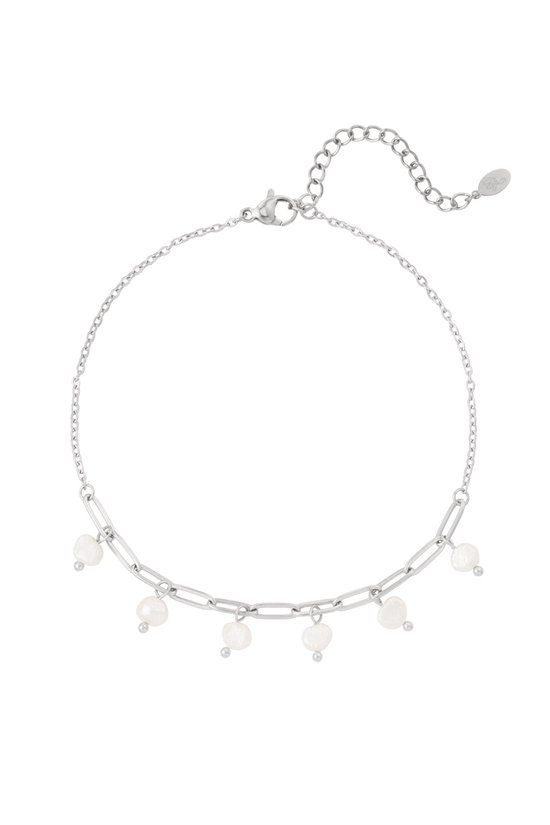 Bracelet de Cheville Perles - Argent - Acier Inoxydable - Imperméable