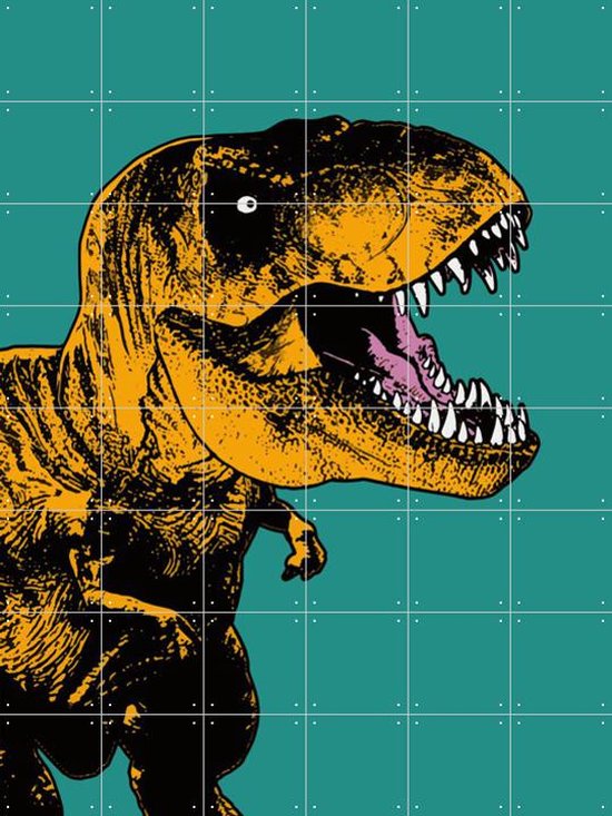 IXXI T-Rex Yellow - Wanddecoratie - Kinderen - 120 x 160 cm