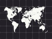 IXXI World Map black - Wanddecoratie - Grafisch Ontwerp - 160 x 120 cm