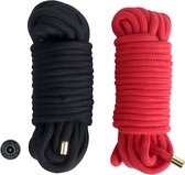 Banoch | Corde de bondage extra douce 10 mètres rouge & noir dans un sac de rangement