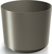 Prosperplast Pot de fleurs/pot de fleurs Babylon - plastique - extérieur/intérieur - gris titane - D18 x H18 cm