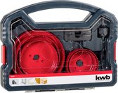 kwb-gatzaagset, 8-delig, diametermaat van 67 mm tot 127 mm inclusief HSS-centerboor in praktische, stevige kunststof koffer
