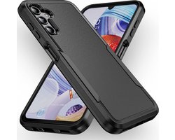 Schokbestendige Hardcase Back Cover Geschikt voor Samsung Galaxy A14 | Rugged Hoesje | Beschermhoes | Shockproof | Tegen Vallen | Zwart