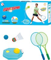 Tennis Trainer Set - Tennispaal - Swingball - Tennisbal met Elastiek - Tennisracket