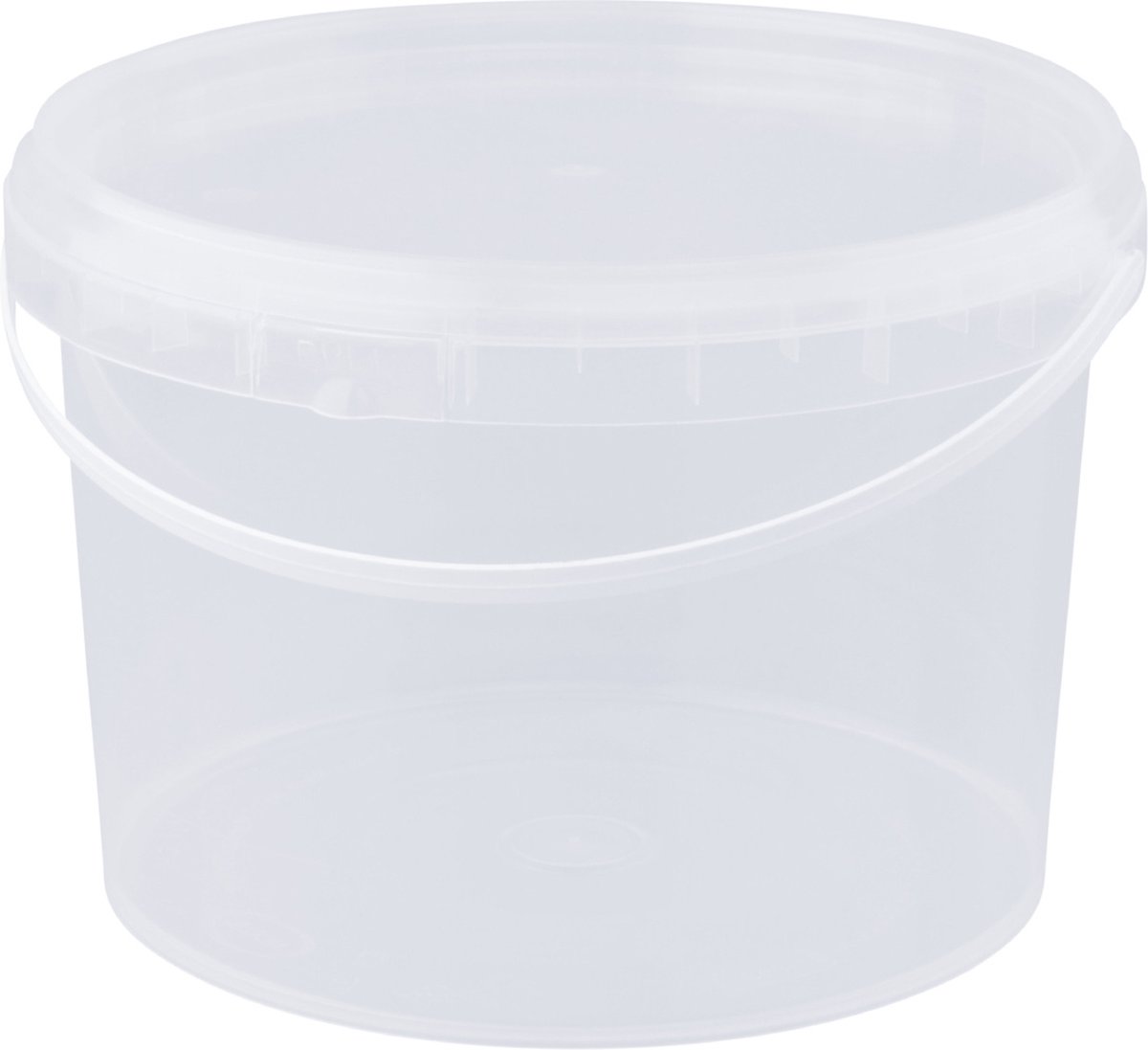 Emmer met deksel - 3 liter - rond - transparant