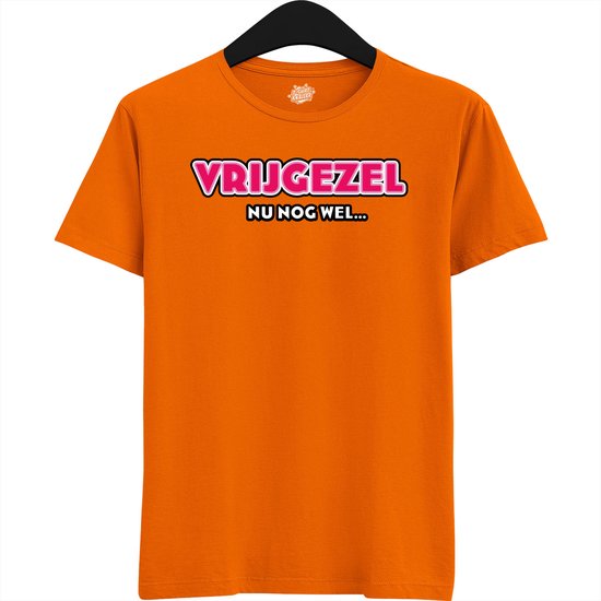 Vrijgezel Nu Nog Wel | Vrijgezellenfeest Cadeau Vrouw - Bride / To Be Bachelor Party - Grappig Bruiloft Shirt Bruid - T-Shirt - Unisex - Oranje - Maat XXL