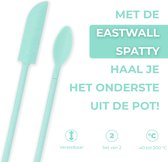 EASTWALL Spatty - Mini spatule - Racloir bouteille extensible - Lot de 2 - Racloir pot en silicone - Extensible jusqu'à 250 mm - Convient aussi bien aux produits alimentaires qu'aux produits de beauté - Vert