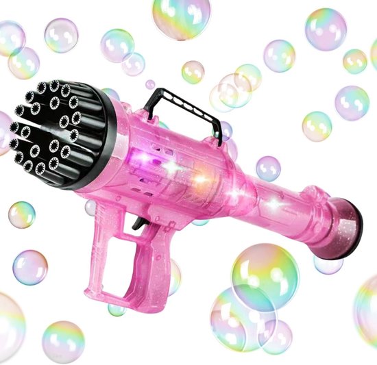 Foto: Bellenblaas pistool led roze bellenblaassop met led verlichting extra bellenblaas navulling bellenblaas pistool bellenblaaspistool bruiloft bubble gun bellenblaaspistolen buitenspeelgoed fun artikelen bellenblaasmachine