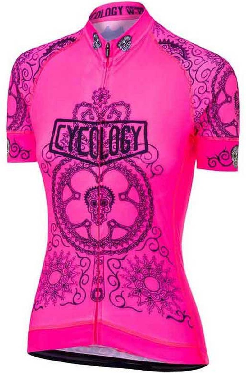 CYCOLOGY Day Of The Living Korte Mouwen Fietsshirt Dames - Pink - XS