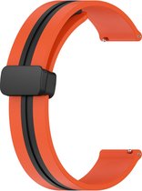 Siliconen bandje - geschikt voor Huawei Watch GT 2 42 mm / GT 3 42 mm / GT 3 Active 42 mm / GT 3 Pro 43 mm / GT 3 Elegant - oranje-zwart