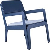 Weltevree | Chaise longue courbée | Chaise de jardin, chaise longue d'extérieur, chaise longue résistante aux intempéries, chaise d'extérieur, chaise de terrasse | Aluminium 3 mm | Acier enduit de poudre | Bleu gris RAL 5008