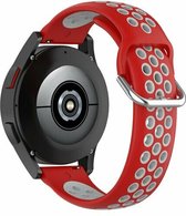 By Qubix Siliconen sportbandje met gesp 22mm - Rood + grijs - Geschikt voor Samsung Galaxy Watch 3 (45mm) - Galaxy Watch 46mm - Gear S3 Classic & Frontier