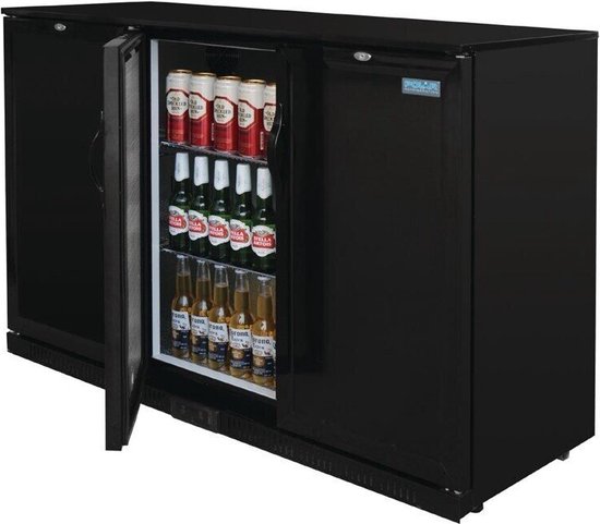 Polar G-Serie 900mm Barkoeling Drie Deuren 330L Zwart - Polar GL017 - Horeca & Professioneel