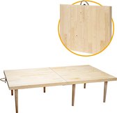Table de camping pliante Rustiq - Table pliante - Table de pique-nique bohème - Table pliante - 70X120X35CM - 4 personnes - Bois de pin