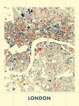 IXXI London Mosaic City Map - Wanddecoratie - 160 x 120 cm