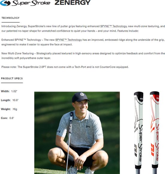 SuperStroke Zenergy Tour 3.0 Puttergrip - Zwart Wit van Merkloos — afbeelding 2