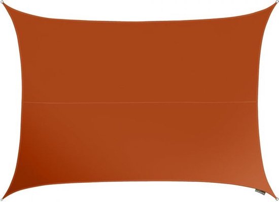 Toile d'ombrage - Voile d'ombrage - Rectangle - 4 x 3 m - Couleur : Terracotta - Perel