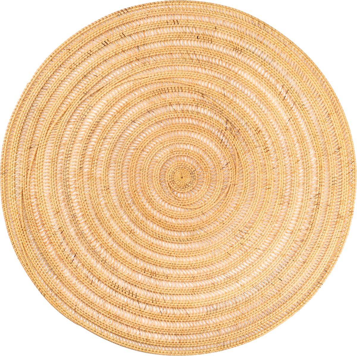 Decoratie rattan, rond - dia 100 cm - SPIRAL, naturel