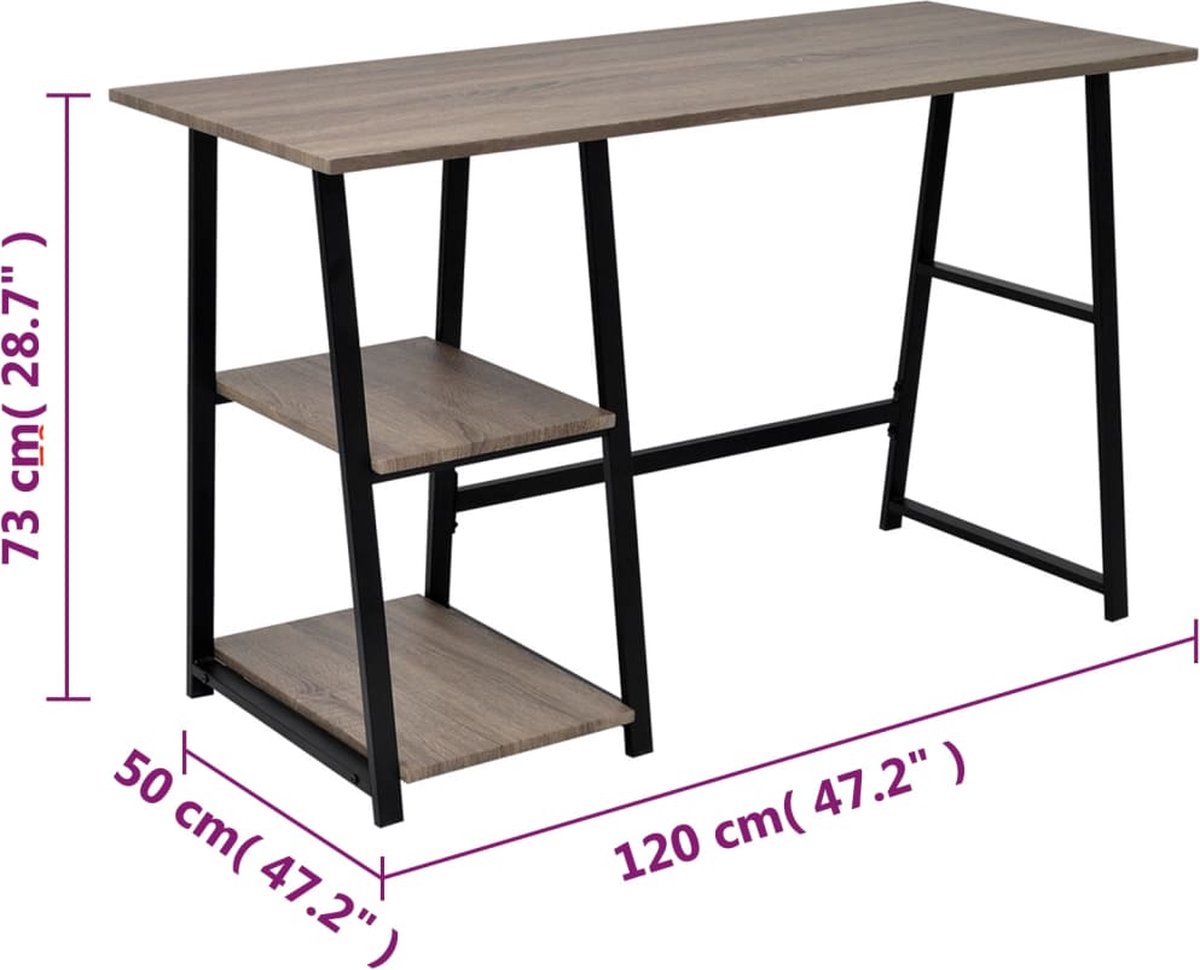 vidaXL vidaXL Bureau met Schappen - afbeelding 3