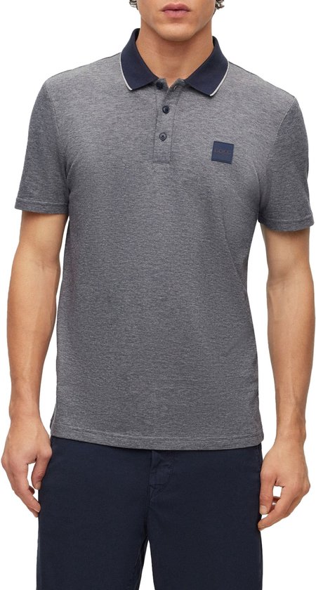 BOSS PeOxford regular fit polo - pique - donkerblauw - Maat: S