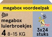 Etos Luierbroekjes Megabox - Maat 4 - 8 tot 15kg - 108 stuks (3 x 36 stuks)