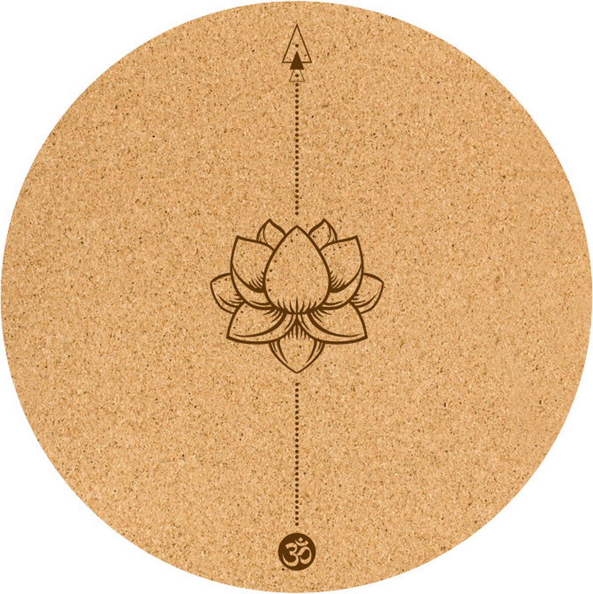 Yoga Mat lotus - Zacht Rubber - Kurk - 68cm - Anti-Slip - Meditatie mat