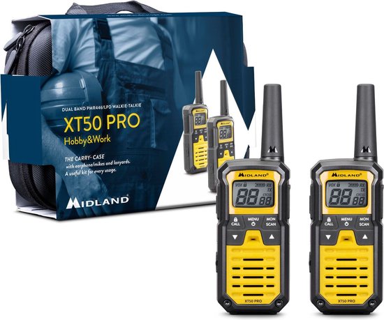 Midland XT50 PRO Hobby & Work - Portofoonset - Walkie Talkie - PMR446 - LPD 433 - Set van 2 stuks - C1464.01