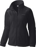 Zwarte Columbia fleece trui met ritssluiting, staande kraag en logo op de borst.