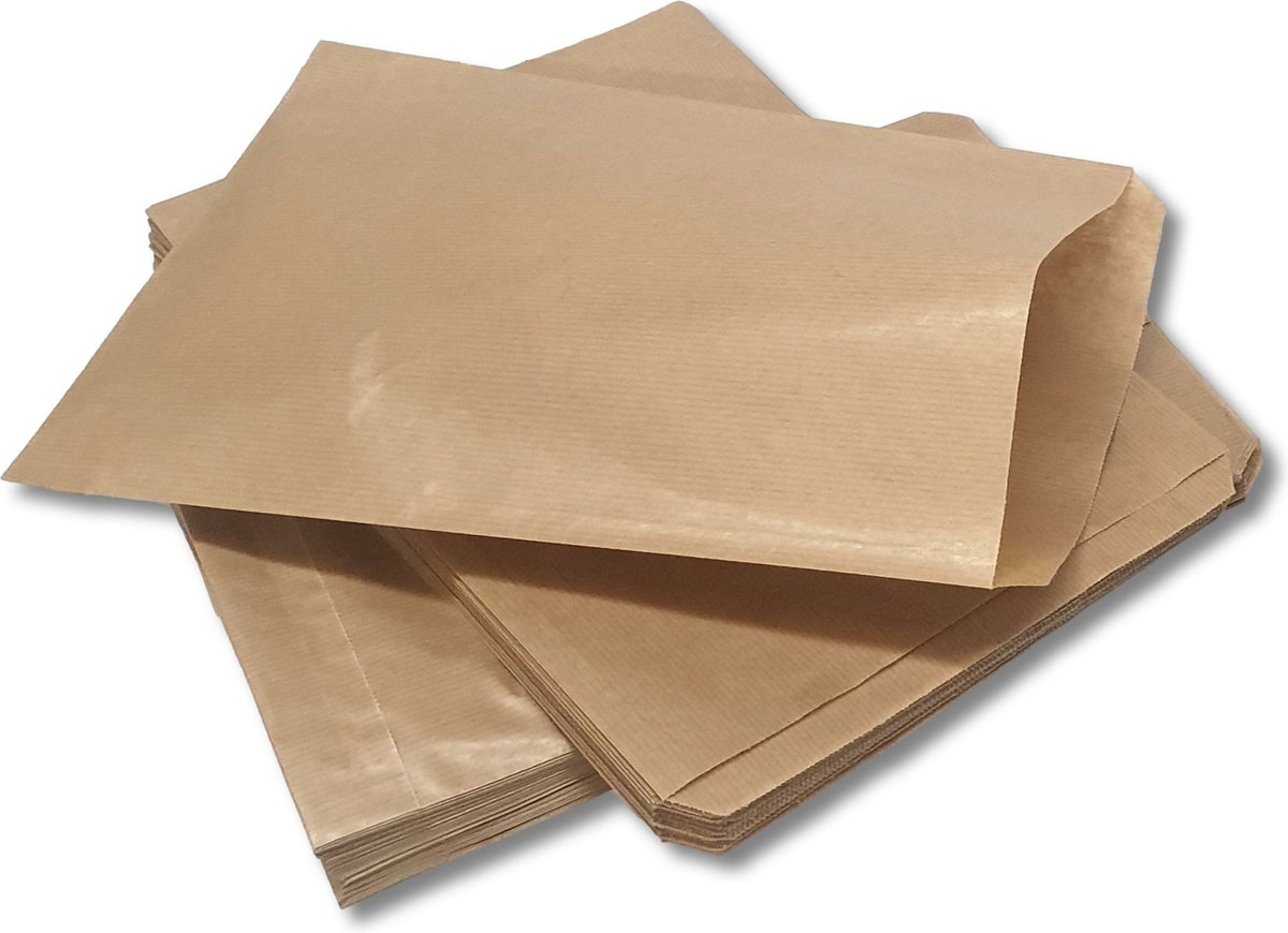 Prigta - Papieren zakken - Bruin - 21x30 cm - 100 stuks - vlak